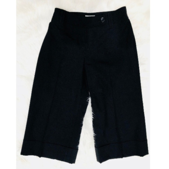 Ann Taylor LOFT Sz 2 Black Pants Wool Blend Gaucho Julie Pants Solid Wide Leg - Picture 1 of 4